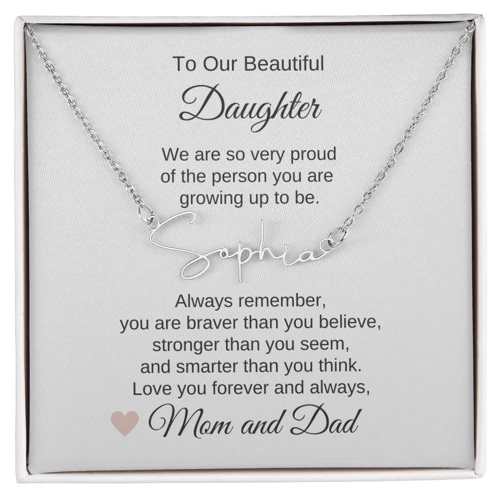 Daughter Necklace Presents for your Daughter Gifts Custom Name - MKT Custom Jewelry
