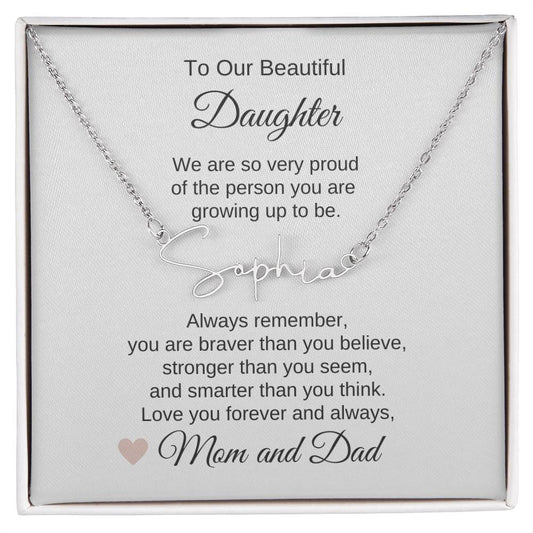 Daughter Necklace Presents for your Daughter Gifts Custom Name - MKT Custom Jewelry