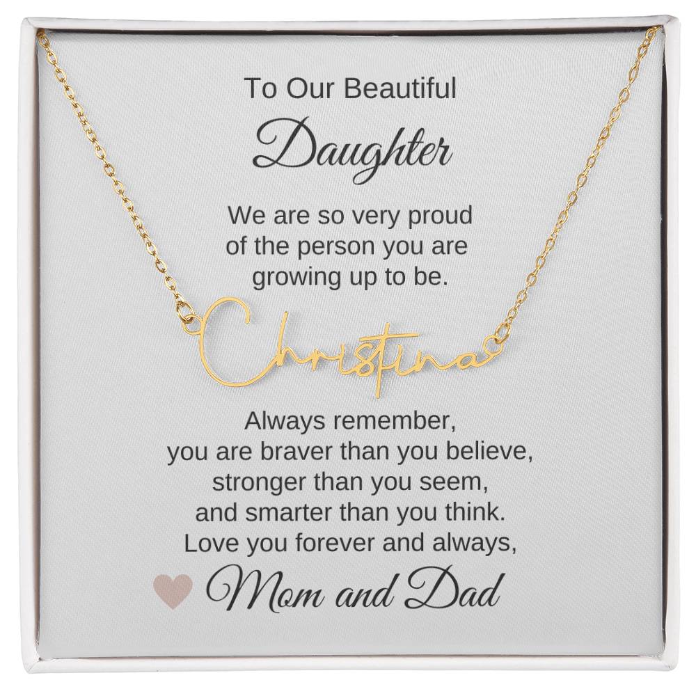 Daughter Necklace Presents for your Daughter Gifts Custom Name - MKT Custom Jewelry