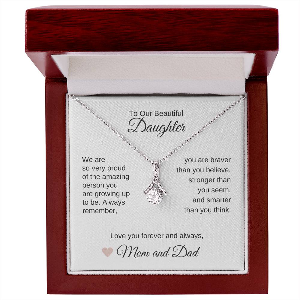 Daughter Necklace Presents for Daughter Gifts for Daughter Gold Ribbon - MKT Custom Jewelry
