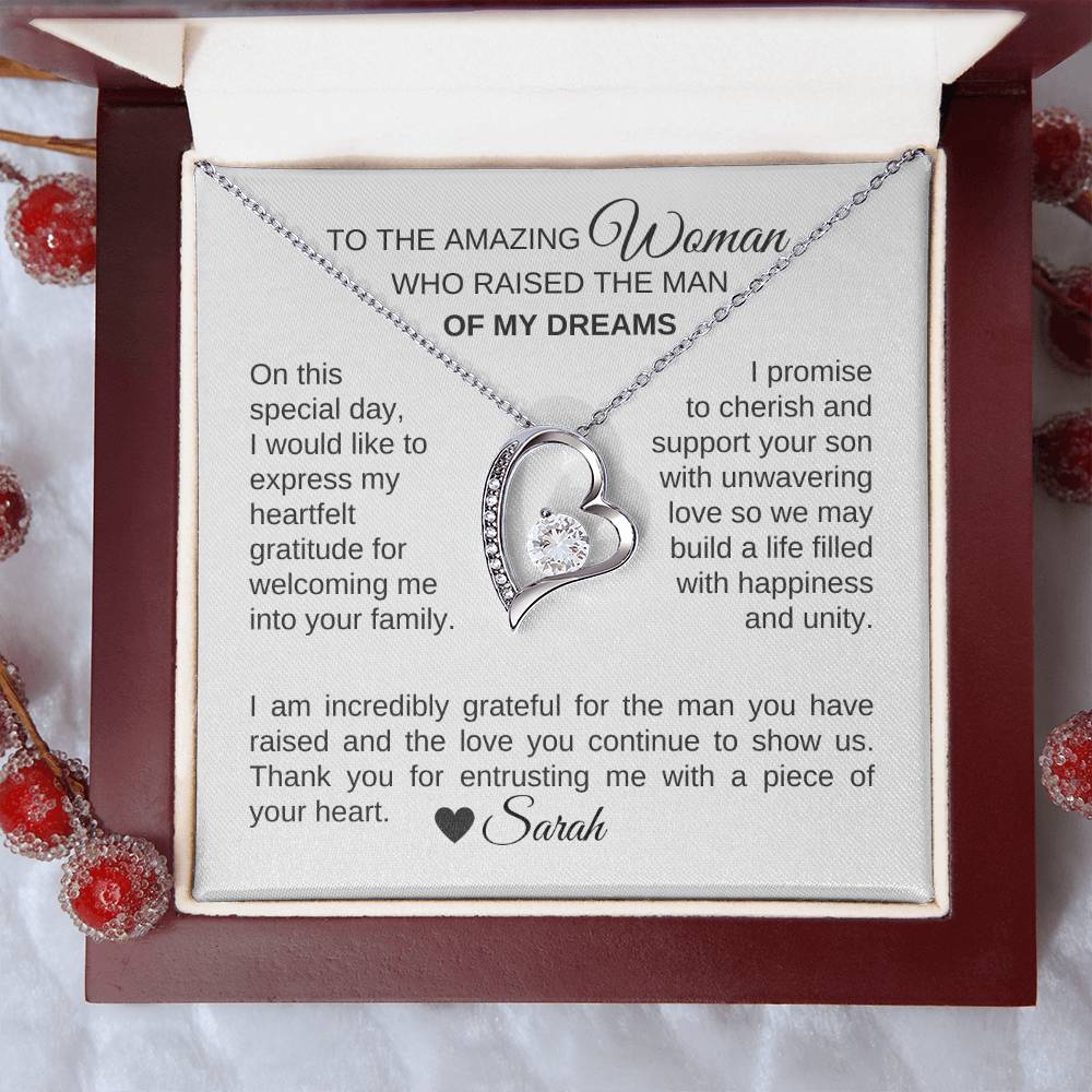 Mother of the Groom Wedding Gift Gift for Mother of Groom Gold Heart - MKT Custom Jewelry