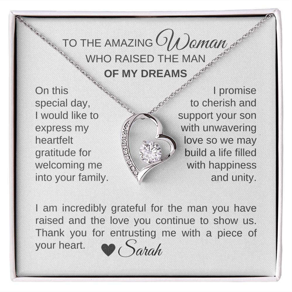 Mother of the Groom Wedding Gift Gift for Mother of Groom Gold Heart - MKT Custom Jewelry