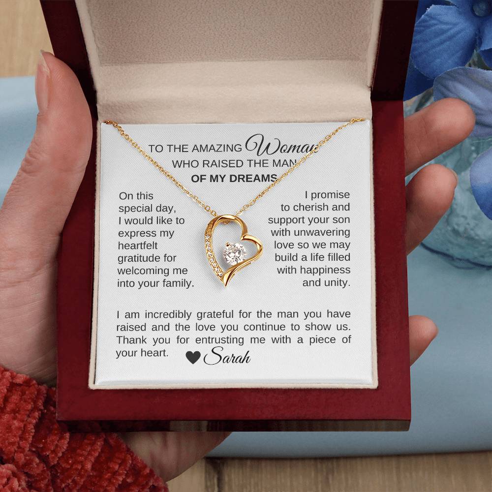 Mother of the Groom Wedding Gift Gift for Mother of Groom Gold Heart - MKT Custom Jewelry
