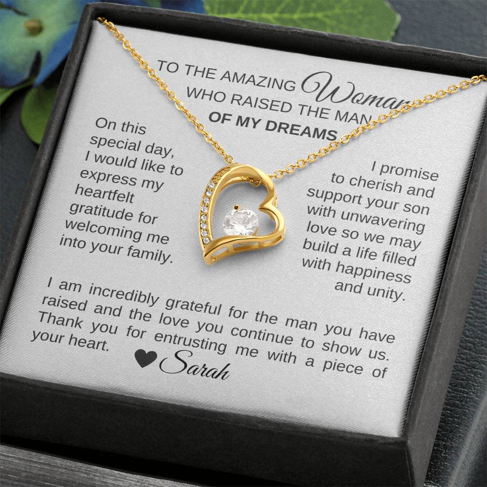 Mother of the Groom Wedding Gift Gift for Mother of Groom Gold Heart - MKT Custom Jewelry