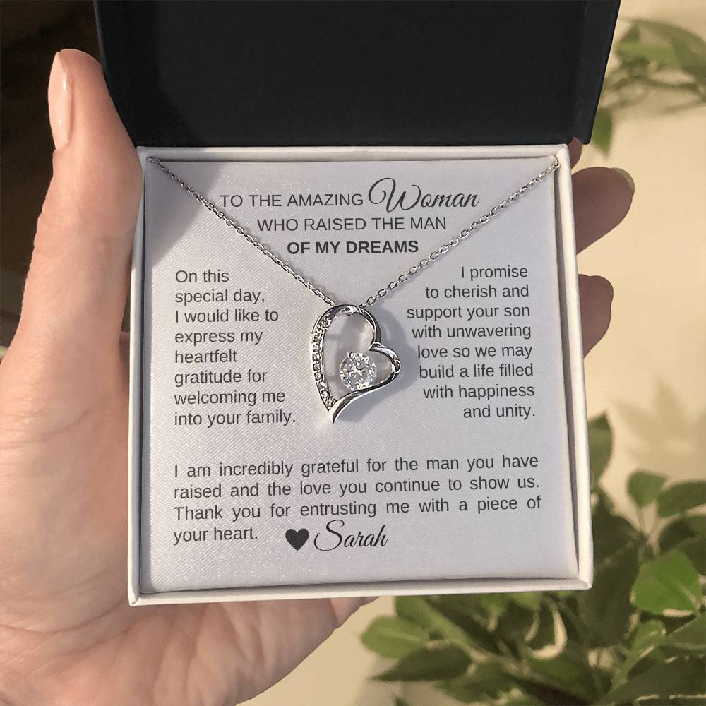 Mother of the Groom Wedding Gift Gift for Mother of Groom Gold Heart - MKT Custom Jewelry
