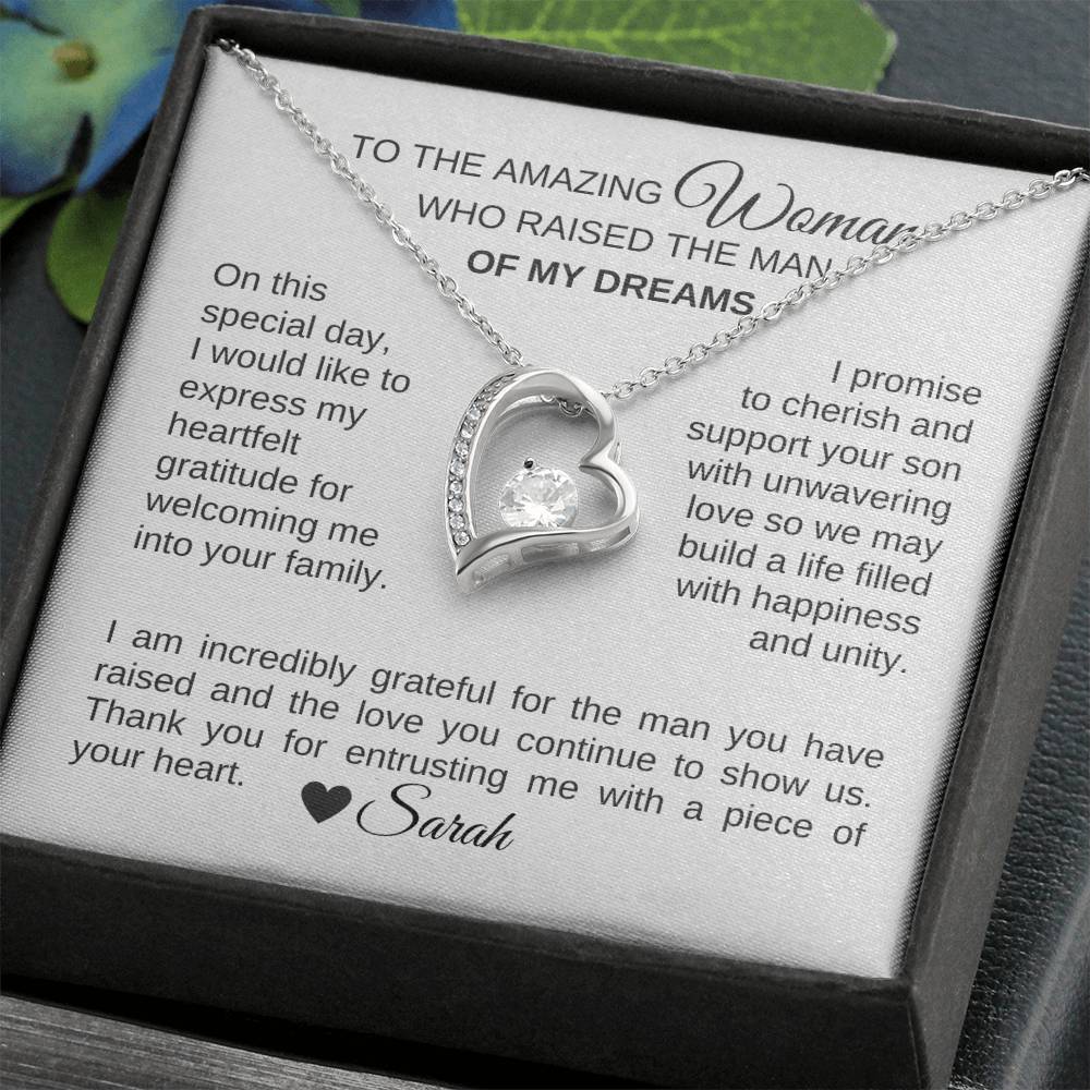Mother of the Groom Wedding Gift Gift for Mother of Groom Gold Heart - MKT Custom Jewelry