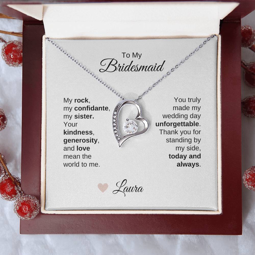 Bridesmaids Wedding Day Gifts Bridal Party Gifts Gold Heart Necklace