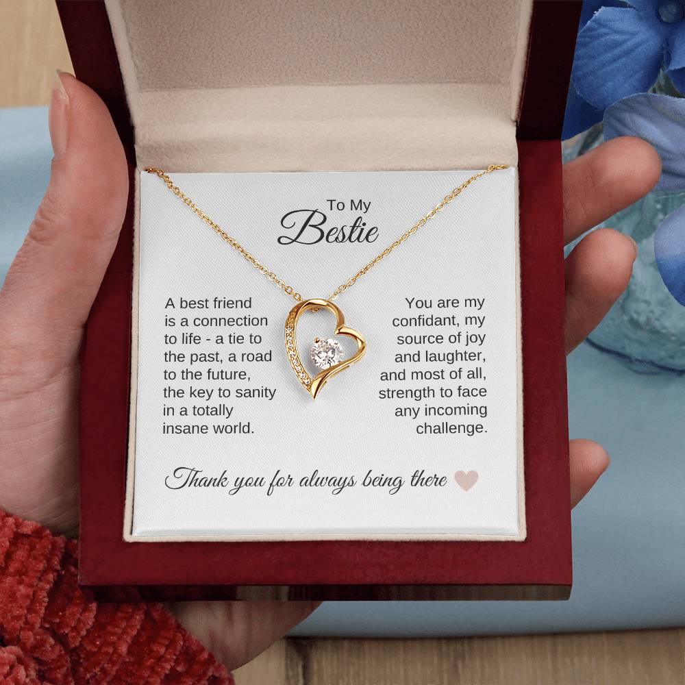 Best BFF Presents Friends are the Best Gifts Gold Heart Necklace - MKT Custom Jewelry