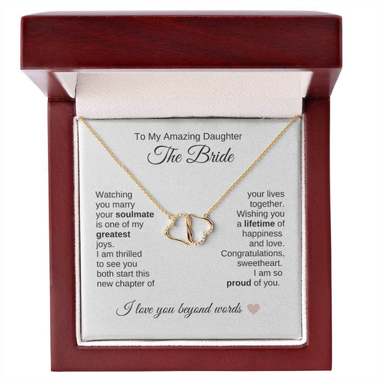 Daughter Wedding Gift Wedding Present for Daughter Solid Gold Hearts - MKT Custom Jewelry