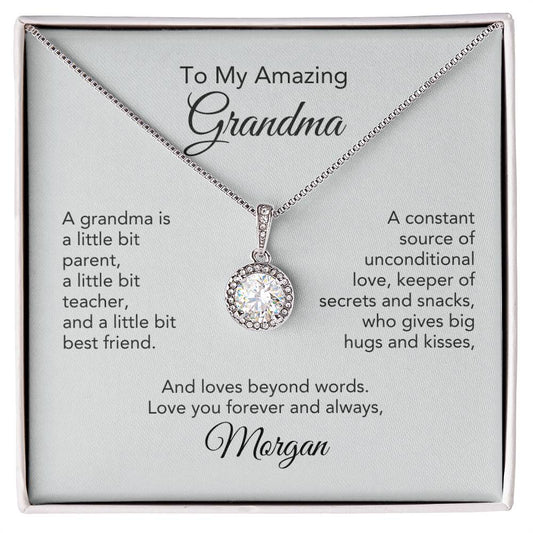 Graceful Glamour: White Gold Pendant Necklace Gift for Grandma - Timeless Elegance!