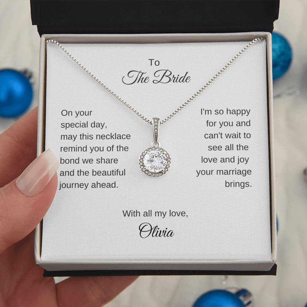 Gift for Best Friend Wedding, White Gold Necklace, Gift on Wedding for Friend