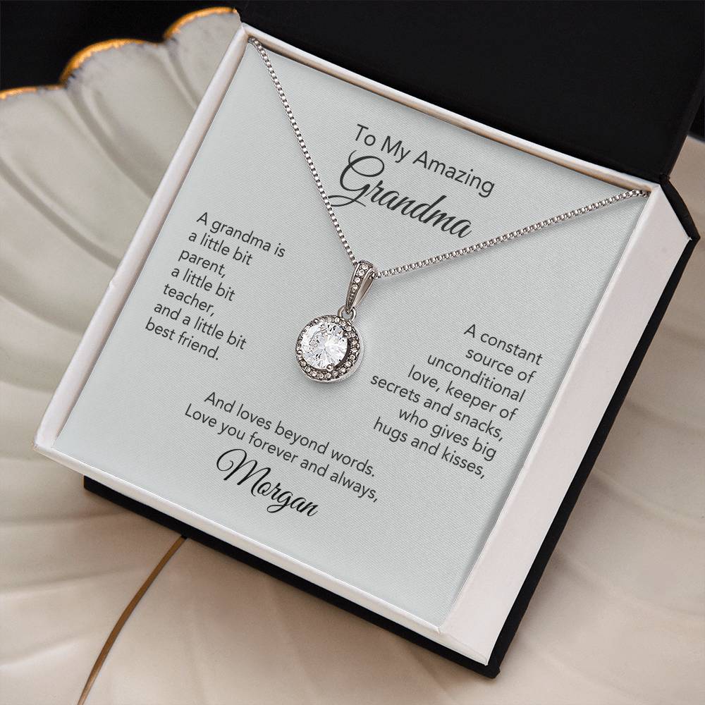 Graceful Glamour: White Gold Pendant Necklace Gift for Grandma - Timeless Elegance!