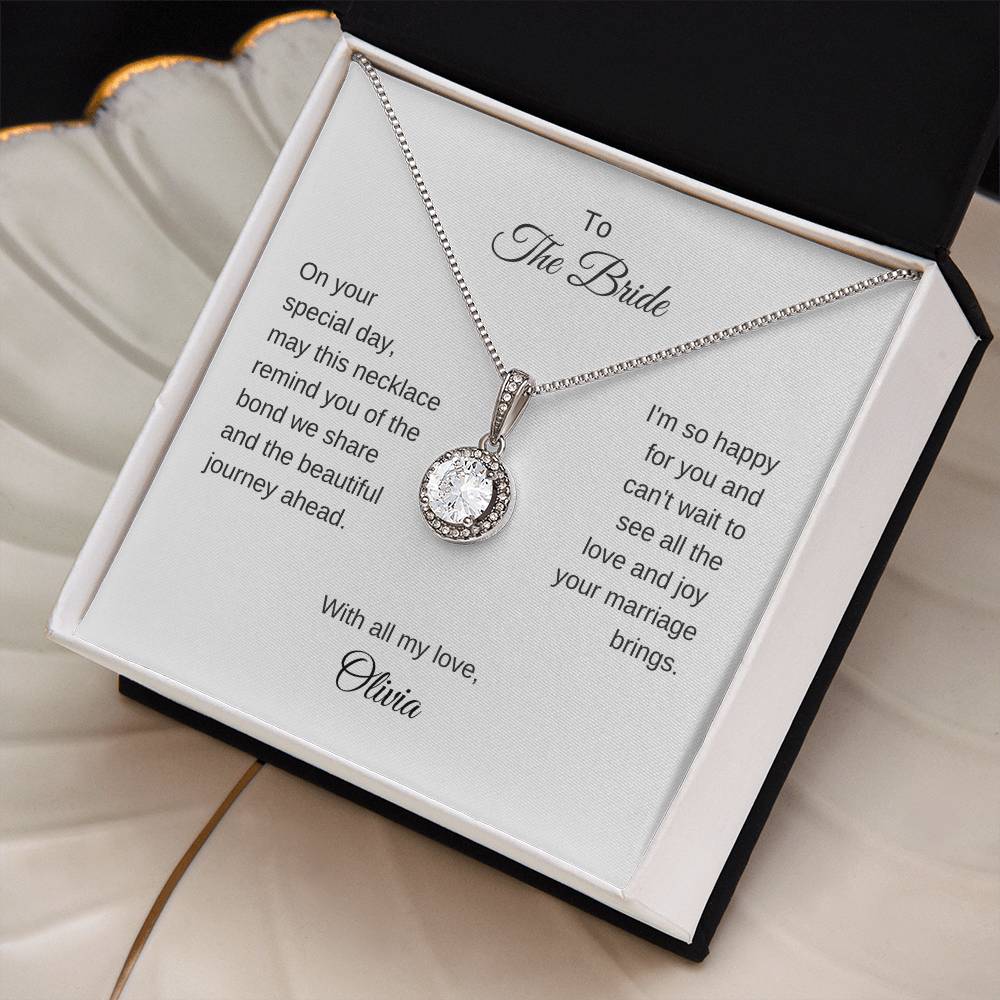 Gift for Best Friend Wedding, White Gold Necklace, Gift on Wedding for Friend