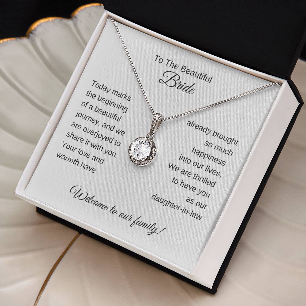 Daughter In Law Gift For Wedding, White Gold Necklace, Wedding Gift Daughter-In-Law