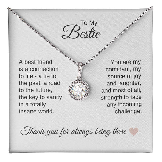 Best BFF Presents Friends are the Best Gifts White Gold Pendant - MKT Custom Jewelry