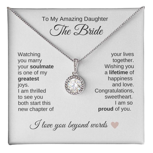 Daughter Wedding Gift Wedding Present for Daughter White Gold Necklace - MKT Custom Jewelry