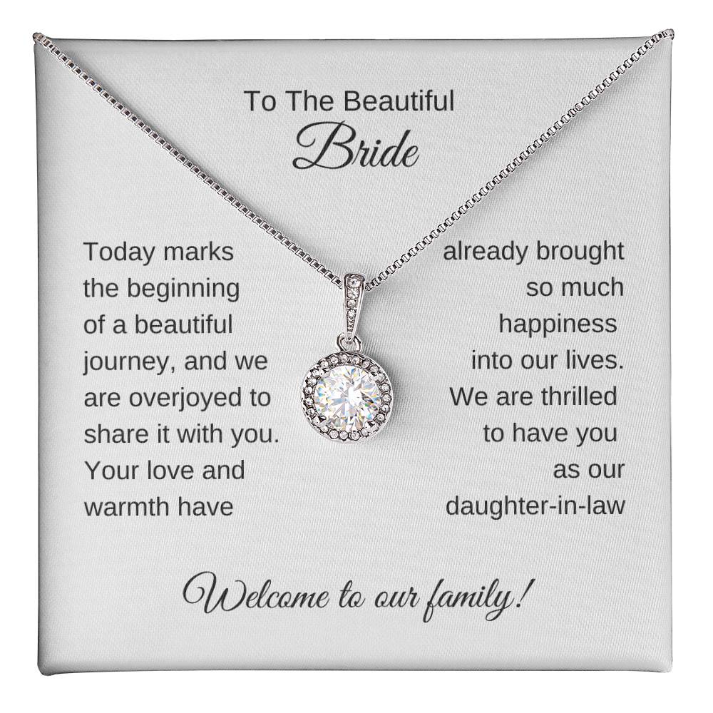 Daughter In Law Gift For Wedding, White Gold Necklace, Wedding Gift Daughter-In-Law