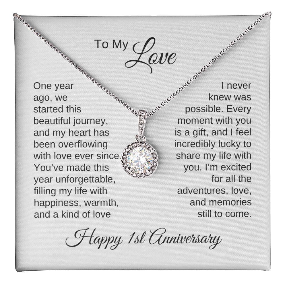 One Year Anniversary Gift for Her One Year Anniversary, White Gold Necklace