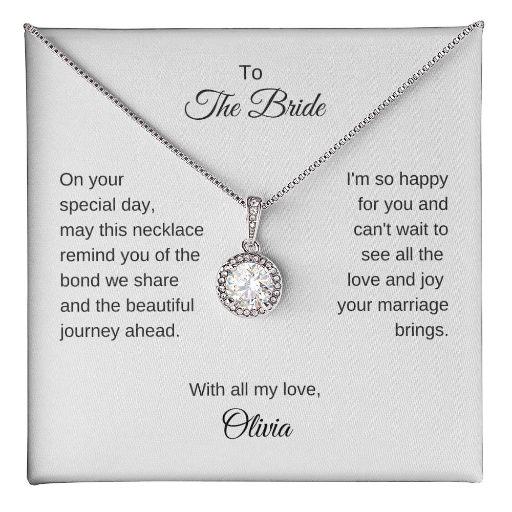 Gift for Best Friend Wedding, White Gold Necklace, Gift on Wedding for Friend