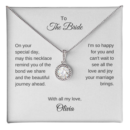 Gift for Best Friend Wedding, White Gold Necklace, Gift on Wedding for Friend