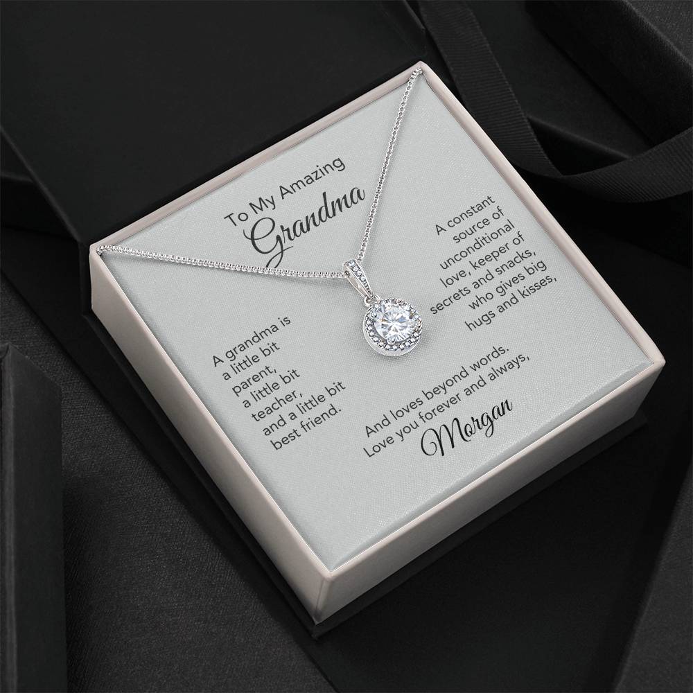 Graceful Glamour: White Gold Pendant Necklace Gift for Grandma - Timeless Elegance!