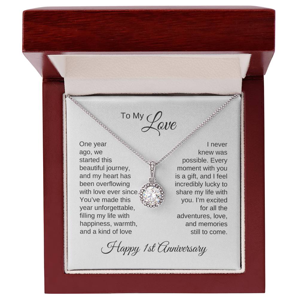 One Year Anniversary Gift for Her One Year Anniversary, White Gold Necklace