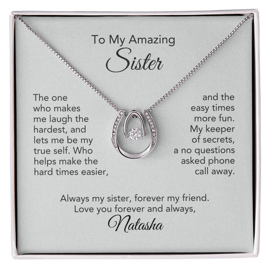 Sister Gift Good Luck Necklace for Sister Birthday Gift Sister Christmas Gift Personalized Gifts