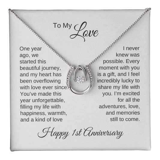 One Year Anniversary Gift for Her One Year Anniversary, Good Luck Necklace