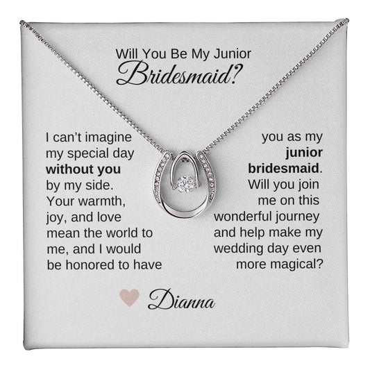 Junior Bridesmaid Proposal Gift, Good Luck Necklace, Jr Bridesmaid Gift