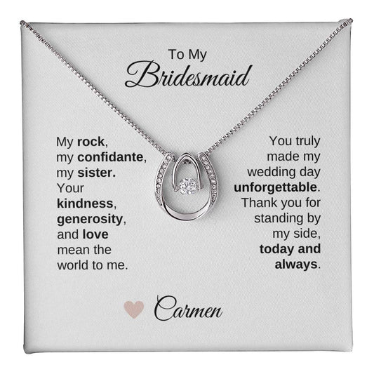 Bridesmaids Wedding Day Gifts Bridal Party Gifts Lucky Necklace