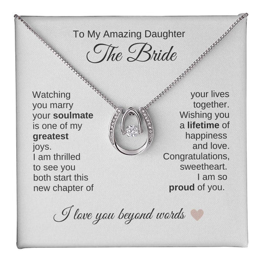 Daughter Wedding Gift Wedding Present for Daughter Lucky Necklace - MKT Custom Jewelry