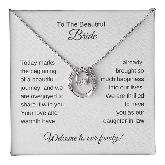 Daughter In Law Gift For Wedding, Good Luck Necklace, Wedding Gift Daughter-In-Law