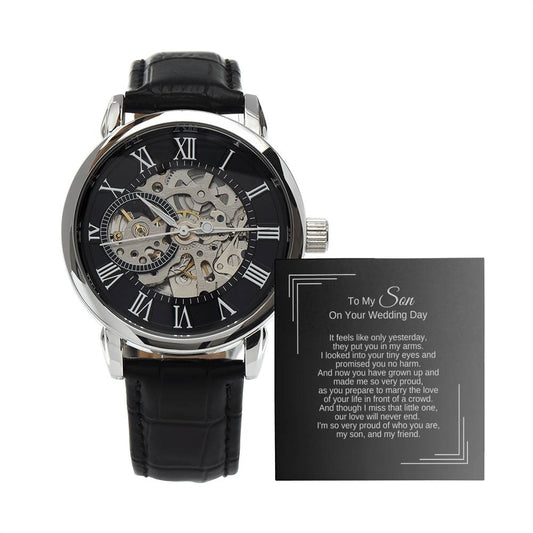 Groom Gift from Parents Gift for Son on Wedding Day Openwork Watch - MKT Custom Jewelry