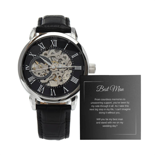 Best Man Proposal Gift, Openwork Watch, Best Man Ask Ideas