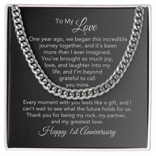 1st Year Anniversary Gifts Men First Anniversary Gift For Him, Cuban Chain