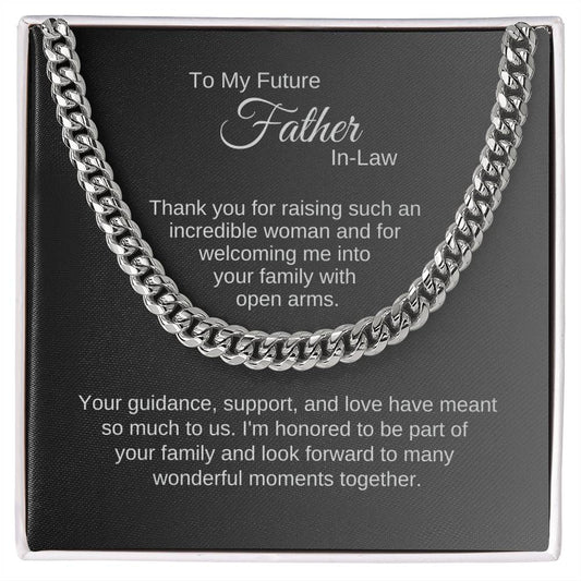 Father of the Bride Gifts from Groom, Future Father-In-Law, Cuban Chain Necklace