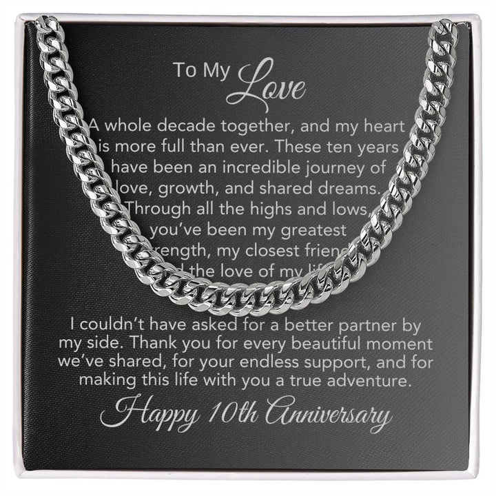 10th Anniversary Gifts for Men 10 Year Anniversary Gift Ideas for Him,  Cuban Chain