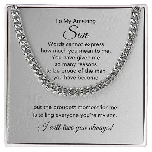 Son Gift Ideas for Sons Gift for Adult Son Cuban Link Chain - MKT Custom Jewelry