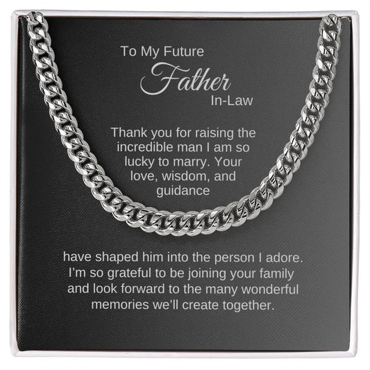 Father of the Groom Gift from Bride, Wedding Gift Father of Groom, Cuban Chain