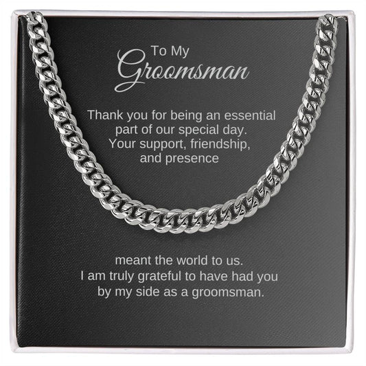 Groomsmen Thank You Gifts, Presents for Best Man and Groomsmen, Cuban Chain Necklace