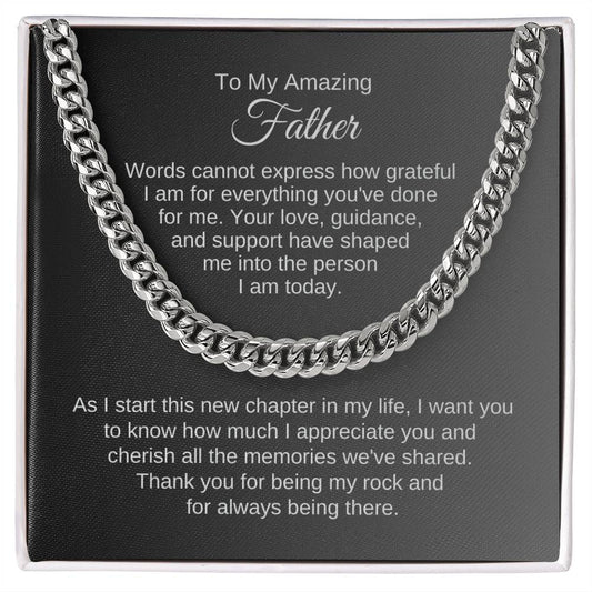 Father of the Bride Gift from Bride, Father of the Bride Wedding Gift, Cuban Chain