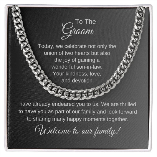 Son In Law Wedding Gift, Cuban Chain Necklace, Future Son In Law Gift