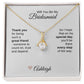 Will You Be My Bridesmaid Proposal Gift Gold Ribbon Necklace