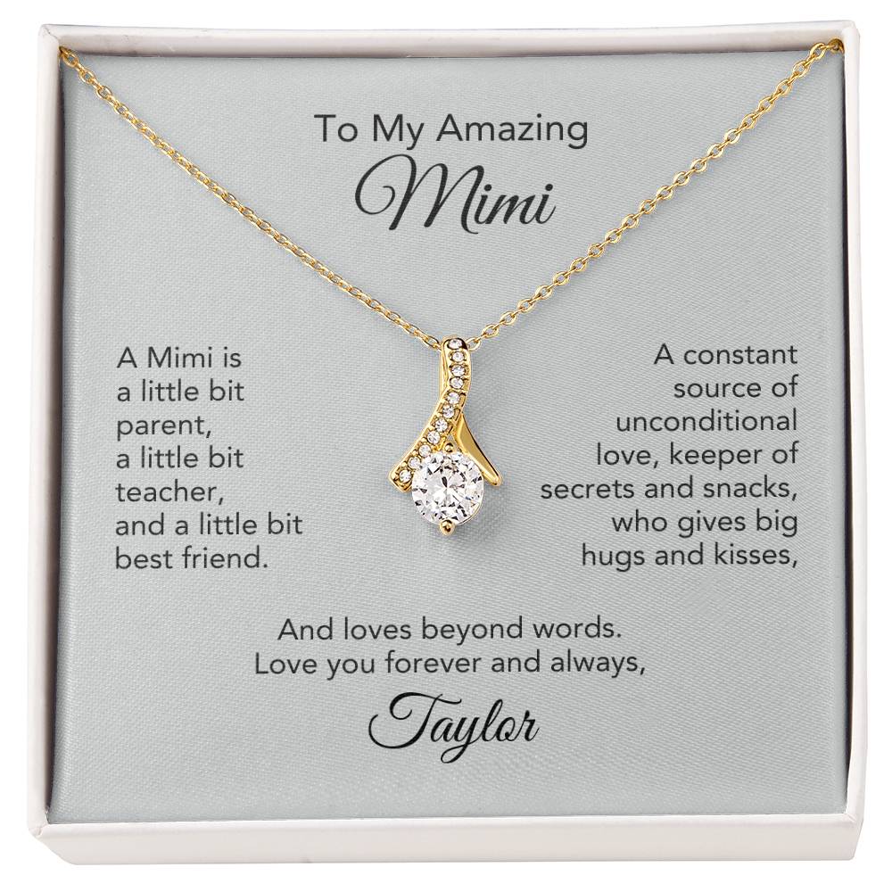 To My Amazing Mimi Gift Ribbon necklace Personalized Gift for Mimi Necklace