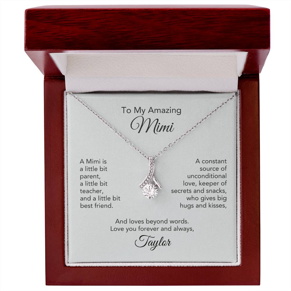 To My Amazing Mimi Gift Ribbon necklace Personalized Gift for Mimi Necklace