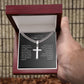 Father of the Bride Gifts from Groom, Future Father-In-Law, Engraved Cross Cuban Chain Necklace