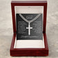 Friend Wedding Gift for the Groom, Cuban Chain with Engraved Cross Necklace