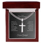 Groomsmen Thank You Gifts, Presents for Best Man and Groomsmen, Engraved Cross Cuban Chain Necklace