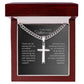 Father of the Bride Gifts from Groom, Future Father-In-Law, Engraved Cross Cuban Chain Necklace