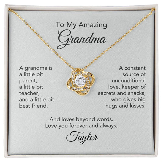 Grandmother Personalized Gifts Gift Suggestions for Grandma Gold Knot - MKT Custom Jewelry